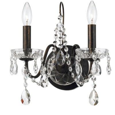 Crystorama 3022-EB-CL-SAQ Butler Wall Sconce English Bronze