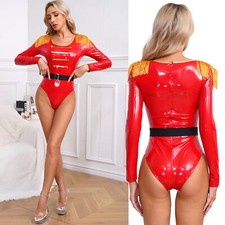 Womens Ringmaster Party Jumpsuit Fancy Dress Bodysuit Showman Circus One Piece