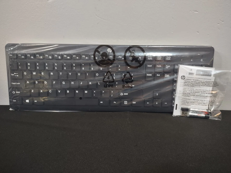 HP 230 Wireless Keyboard Windows 11 10 Chrome OS QWERTY Dongle Black 3L1E7AA#ABA - Image 3 of 4