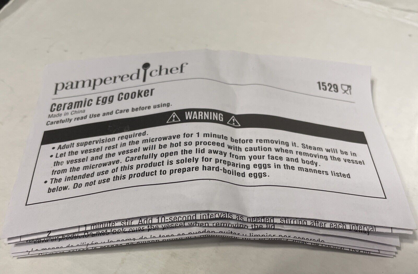 PAMPERED CHEF CERAMIC MICROWAVE EGG & OATMEAL COOKER #1529