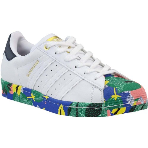 adidas FW2526 Womens Superstar Lace Up Sneakers Shoes Casual - White,Multi  - | eBay