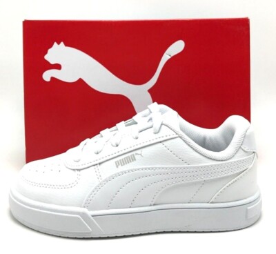 *NEW* PRE-SCHOOL KIDS PUMA CAVEN (PS) White/White (382057 01), Sz 10.5C - 3.0Y
