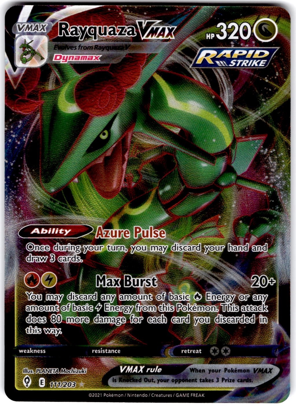 Pokemon Rayquaza VMAX EVS 111 Holofoil Near Mint English