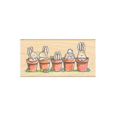 Penny schwarz Holz montiert Gummistempel - Bunny Friends 1927K