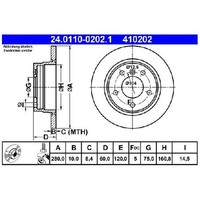 2X Bremsscheibe Hinten FüR BMW 3-Er E36 E46 2.0 2.5 90 Bis 06 ATE M51D25 M43B18