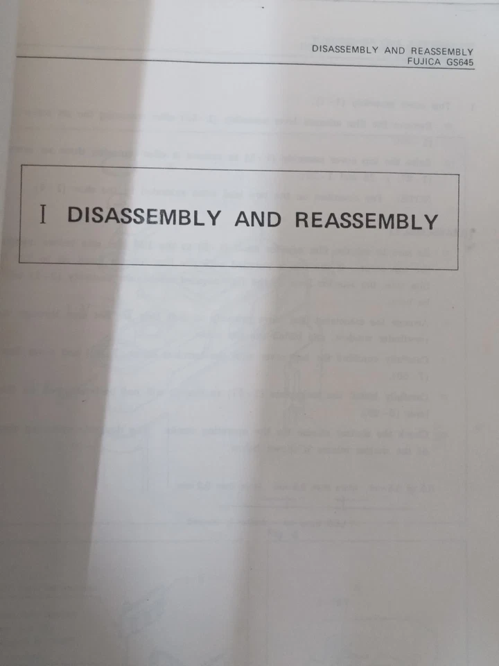 Rare Fujica GS 645 / GS 690 Service / Repair Manual For Technicians Repairers - Image 3 of 4