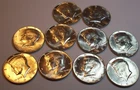 1969 D 10 UNCIRCULATED 40% SILVER KENNEDY HALF DOLLARS 50 CENTS LOT COINS