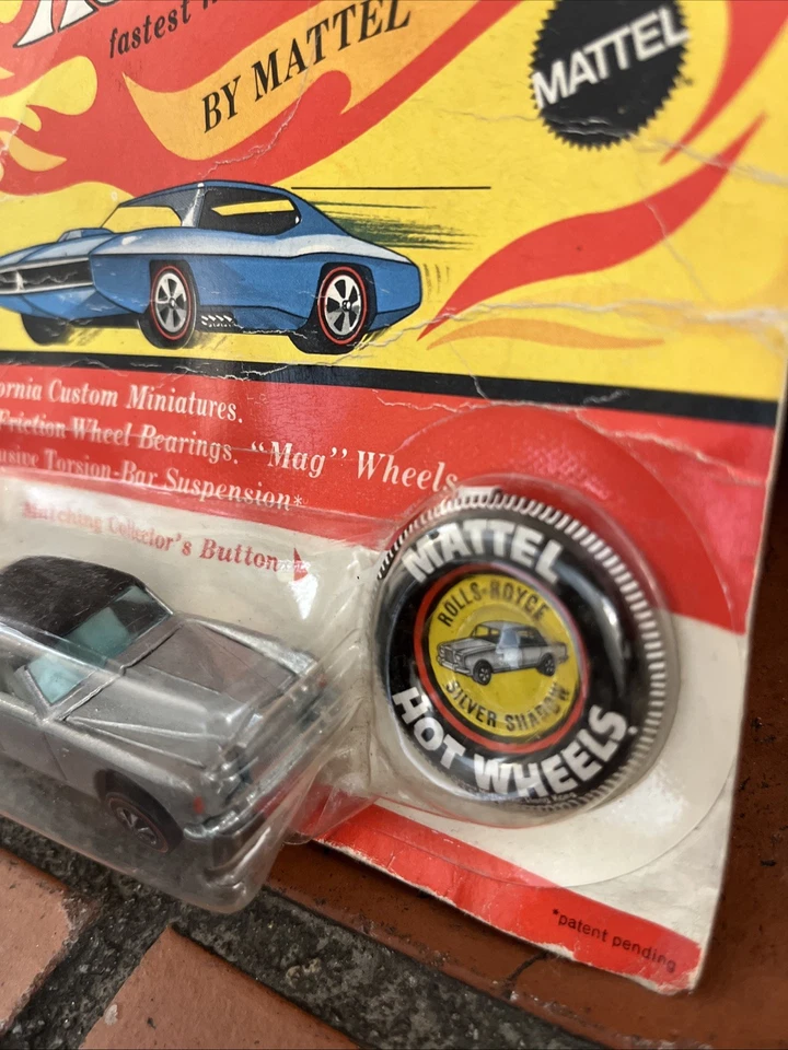 MATTEL HOT WHEELS REDLINE ROLLS ROYCE SILVER SHADOW 1969 DIECAST SEALED CARD - Image 4 of 4