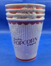 Lot of 4 Popcorn Tubs Freshly Popped NEW 6" Tall Sturdy Plastic