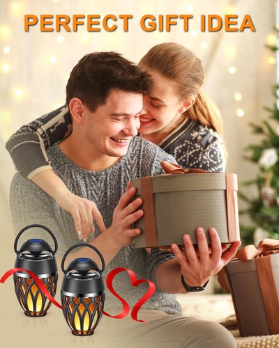 MOFOKEAY 2 Pack Outdoor Bluetooth Speakers,Wireless Speaker with LED Flame Sp... - Picture 6 of 9