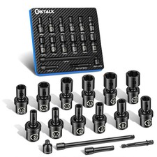 Professional 14 Drive Impact Swivel Socket Set16-piece Universal Metric Wo...