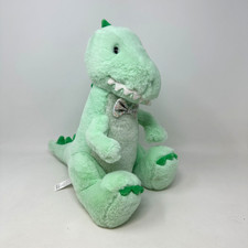 FAO Schwarz Green Dinosaur Plush Stuffed Animal Bowtie Cute Soft 12"