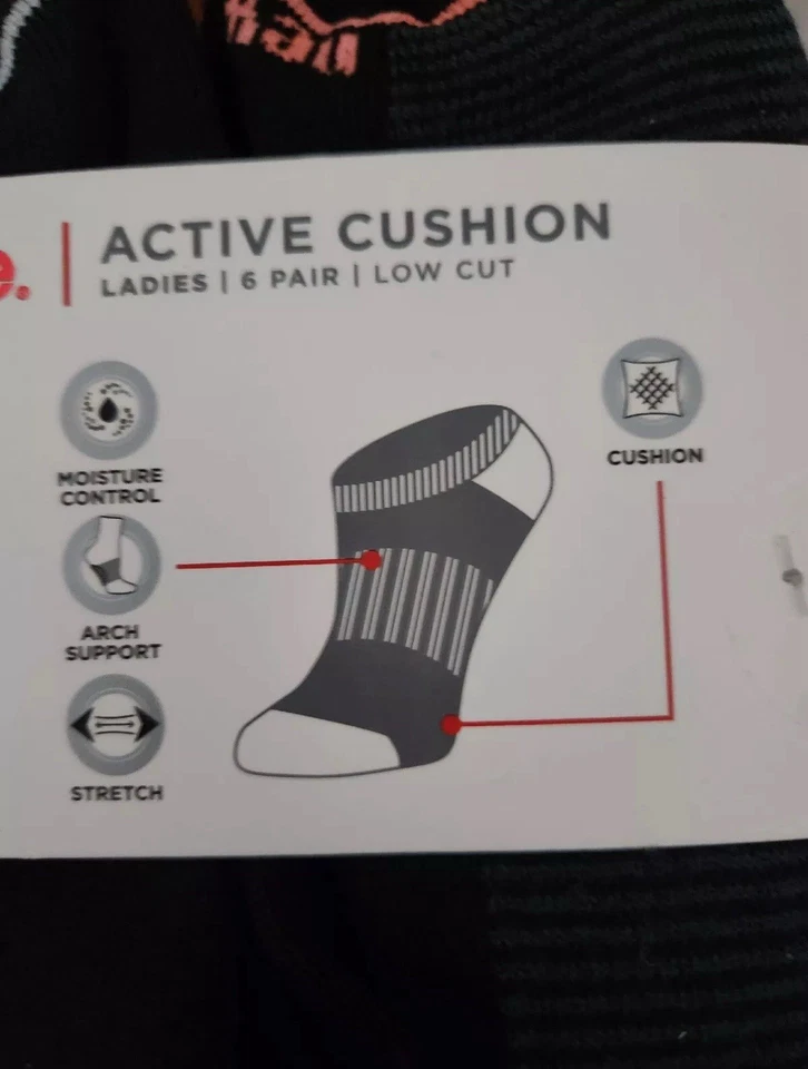 Calcetines New Balance Mujer Talla 4-10 Cojín Activo Corte Bajo Elastizados 6 Pares Deporte Foto 4 de 4