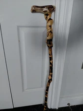 Hand Made Natural Burl Walking Cane Cherry/ Maple