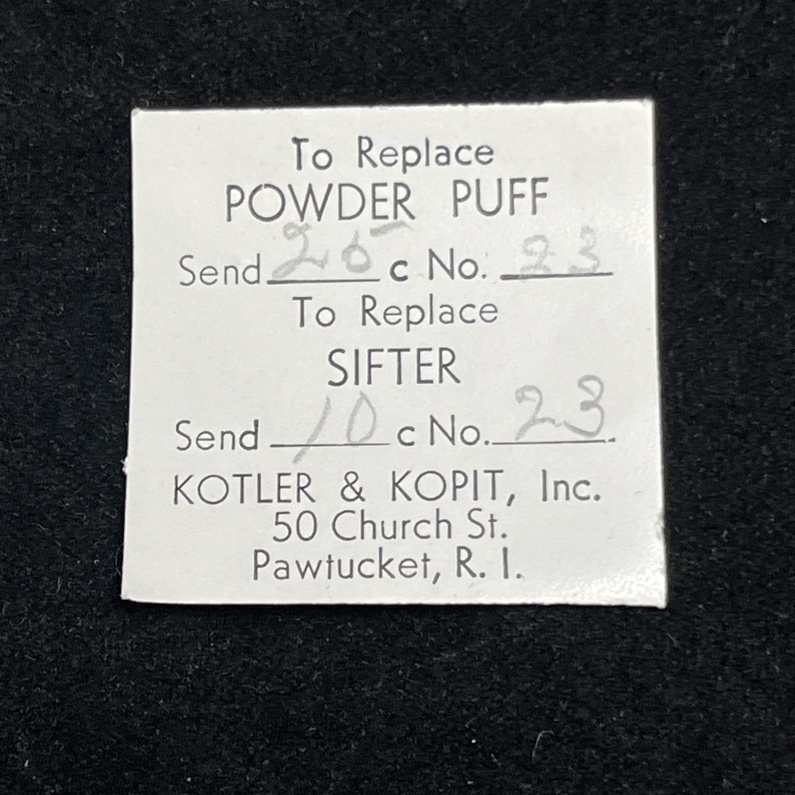 Kotler and Kopit Crackle Finish Compact with Powder Sifter 50s