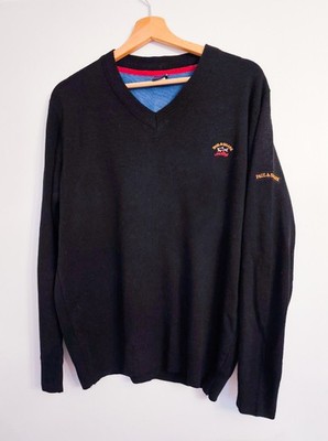 PAUL & SHARK Herren Pullover 100% Schurwolle Schwarz Top! Gr. L