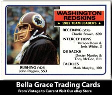 1983 Topps John Riggins #186 Washington Redskins NFL Football