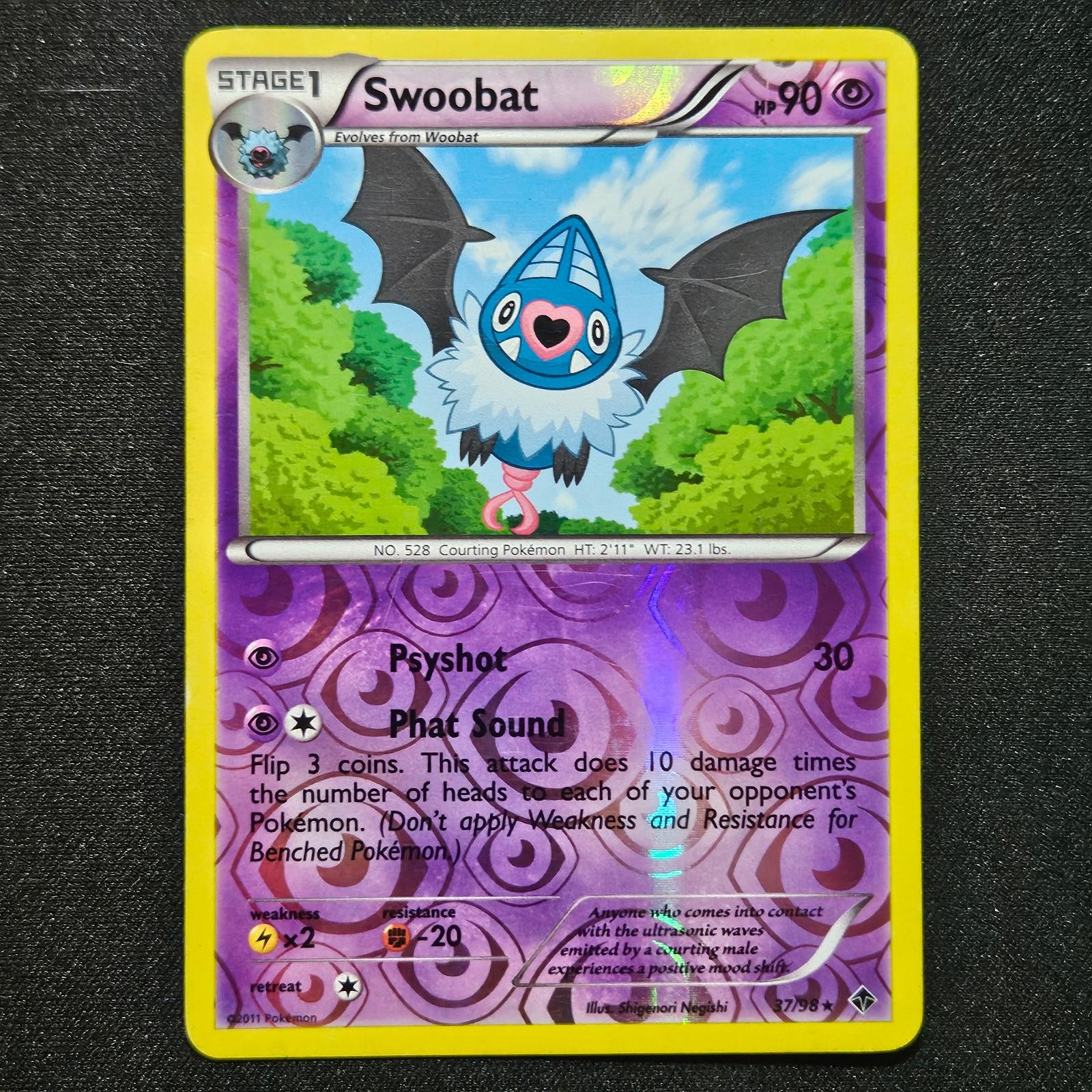 Pokemon SWOOBAT 37/98 EMERGING POWERS Reverse Holo
