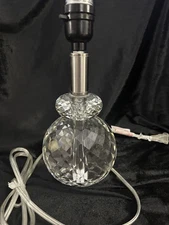 StyleCraft Faceted Solid Glass Clear Crystal Boudoir Table Lamp Works
