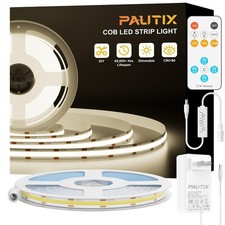 PAUTIX COB LED Strip Lights,UL Listed Dotless 4000K-16.4ft/5m, White