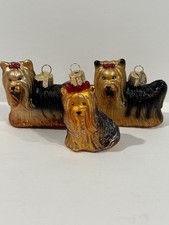 Old World Christmas Yorkie Ornament Lot Yorks...