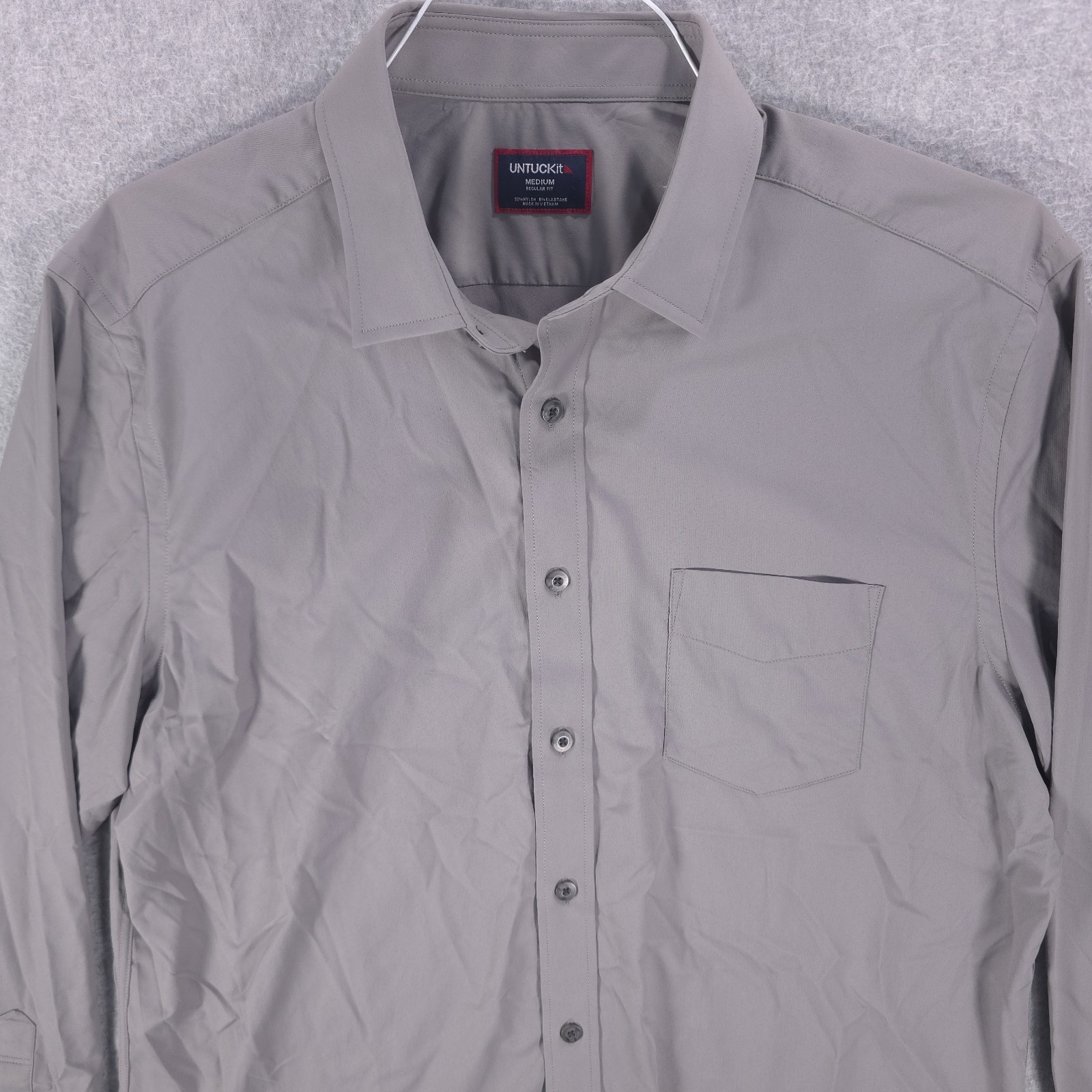 Untuckit Gironde Regular Gray Button Performance … - image 7