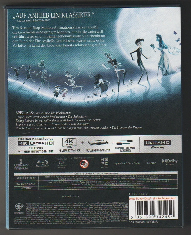 Corpse Bride - Hochzeit mit einer Leiche 4K (Ultimate Collector's Edition) (4K - Bild 2 von 3