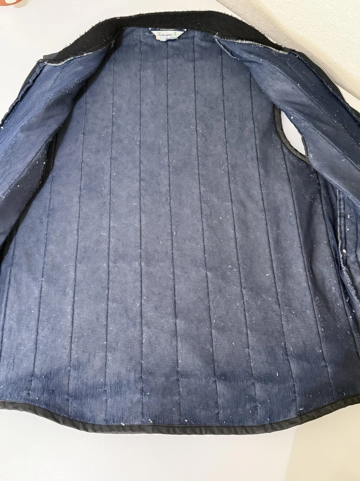 Vintage 70s 80s Fieldmaster Vest Mens Large Blue Quilted Zip Puffer Workwear - Image 3 of 4