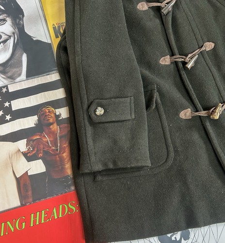 Vintage Ermenegildo Zegna Dark Green Duffle Coat Wool Mix Made in Italy Size 48 - Picture 3 of 8