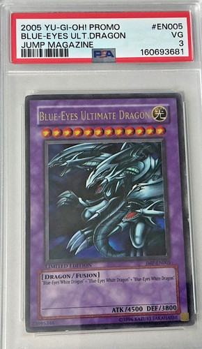 2005 Yu-Gi-Oh! Promo Shonen Blue-Eyes Ultimate Dragon (#JMP-EN005) graded PSA 3