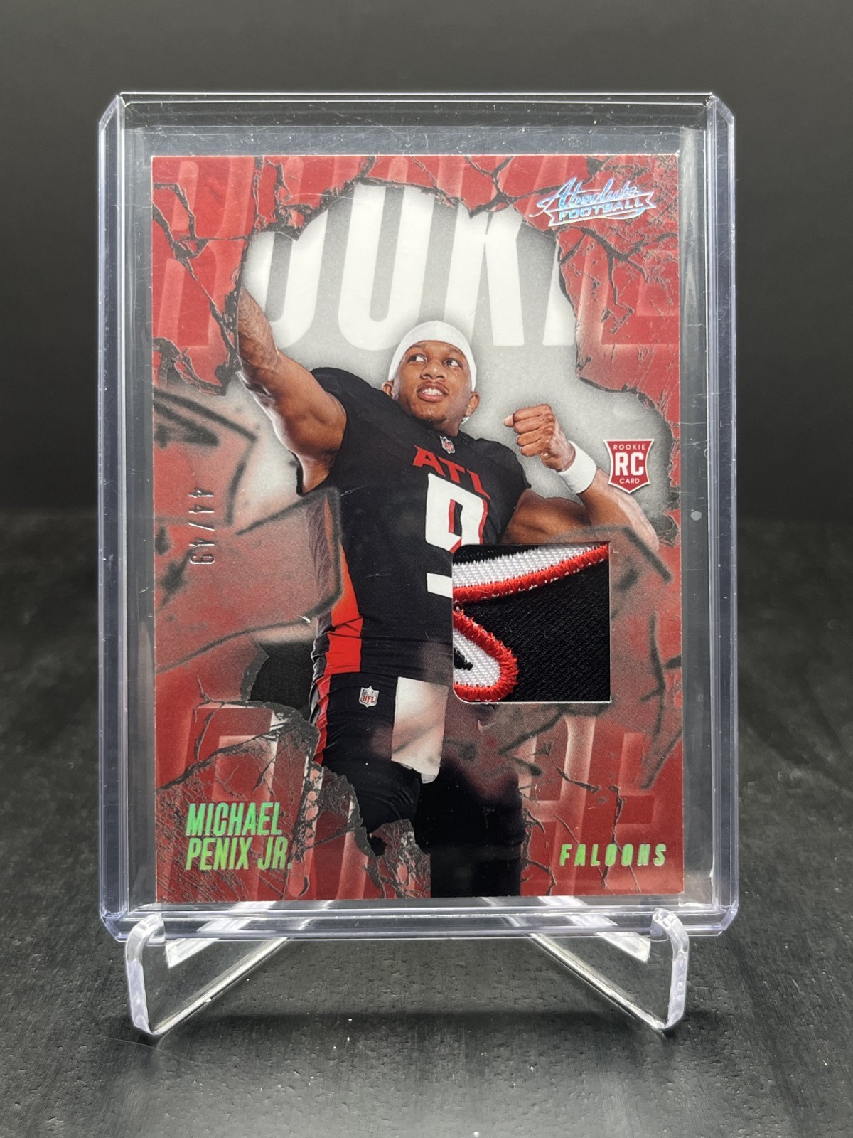 Michael Penix Panini Absolute Rookie Force Relics #RFMPJ Holo Silver