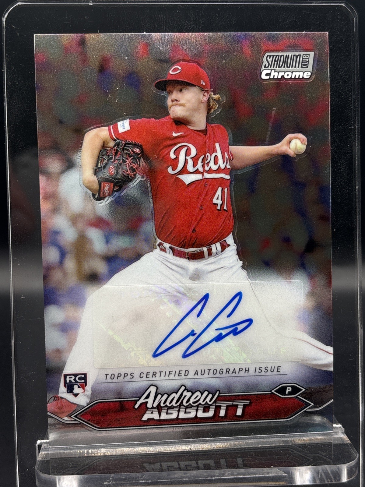 2024 Topps Stadium Club - Chrome Autographs Andrew Abbott #SCCA-AA (AU, RC)