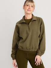 OLD NAVY Green Dynamic Fleece Oversized Half Zip Sweatshirt Top sz M NWT NEW