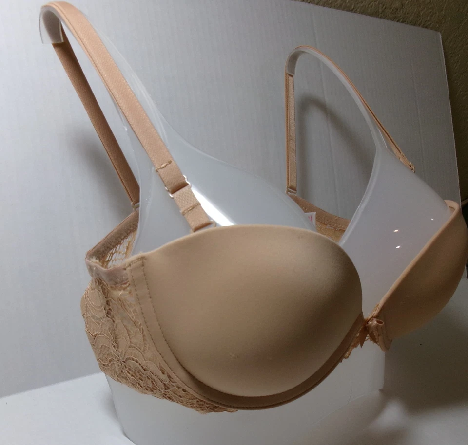 Sujetador Xhilaration Encaje Ribete Multifunción Convertible Beige Miel 34A Con Aros Foto 3 de 4