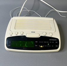 Vintage Hitachi KC 08 FM MW Digital Alarm Clock Radio Cream Off White Tested UK