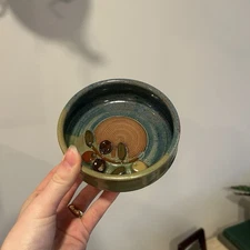Garlic Grater Dish with Olive Design, Stoneware Pottery, Made in USA