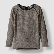 Appaman Boys Gray Back-Zip Long-Sleeve Round Neck Sweatshirt Sweater Size 6