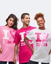 I Love Zumba Pink Tee -1 Size Fits Most -Party in Pink - Pink, White, Lt. Pink
