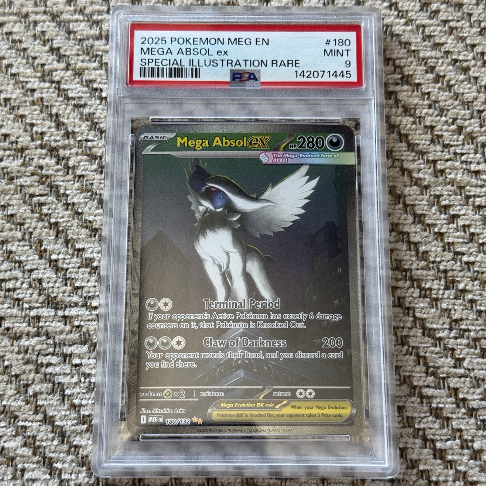 Mega Absol EX #180 – PSA 9 – Mega Evolutions – Full Art Holo Pokémon Card