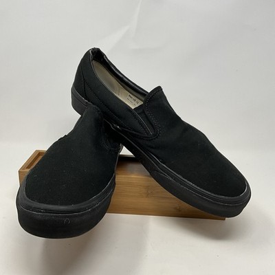 Vans Sneakers Size 12 Slip On Shoes Black Canvas Comfy Cush