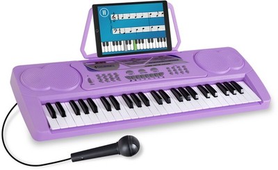 B-WARE Digital 49 Tasten Einsteiger Keyboard E-Piano 16 Sounds 10 Rhythmen Lila