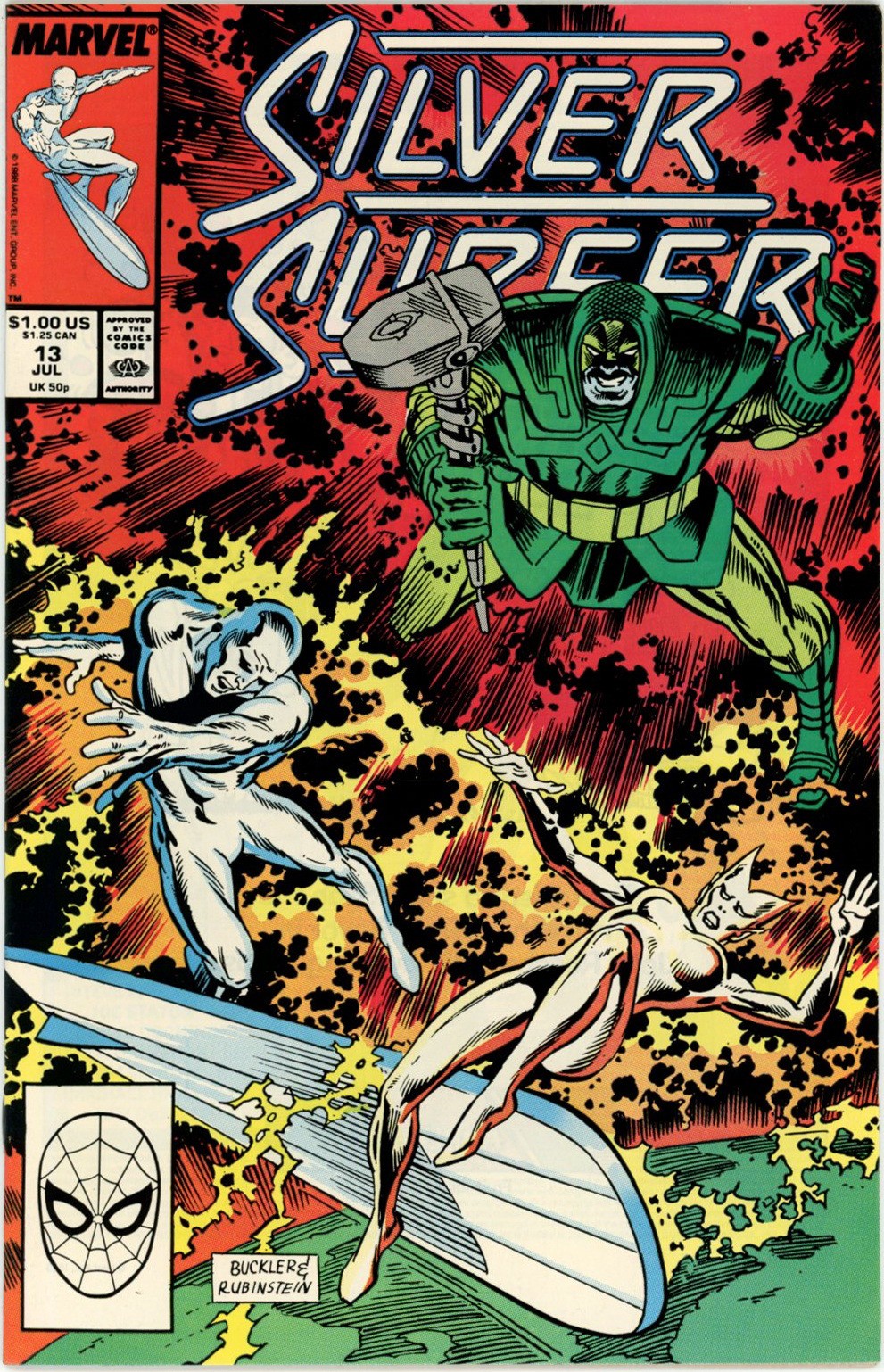 Silver Surfer #13 1988 Marvel Comics VF Comic Book Direct Edition