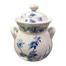 Antique 19th Century 1842-1883 Blue White Handled 15" Ginger Jar British Pottery