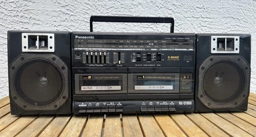 Vtg Panasonic Boombox Radio RX-CT800 AM/FM Duel Cassette Deck - Stereo System