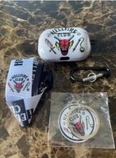 STRANGER THINGS HELLFIRE CLUB AirPods Case NEW Silicone LANYARD KEYCHAIN