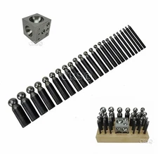 25 pc SILVER GOLD COPPER DOMING DAPPING ROUND METAL JEWELRY MAKING TOOLS SET KIT