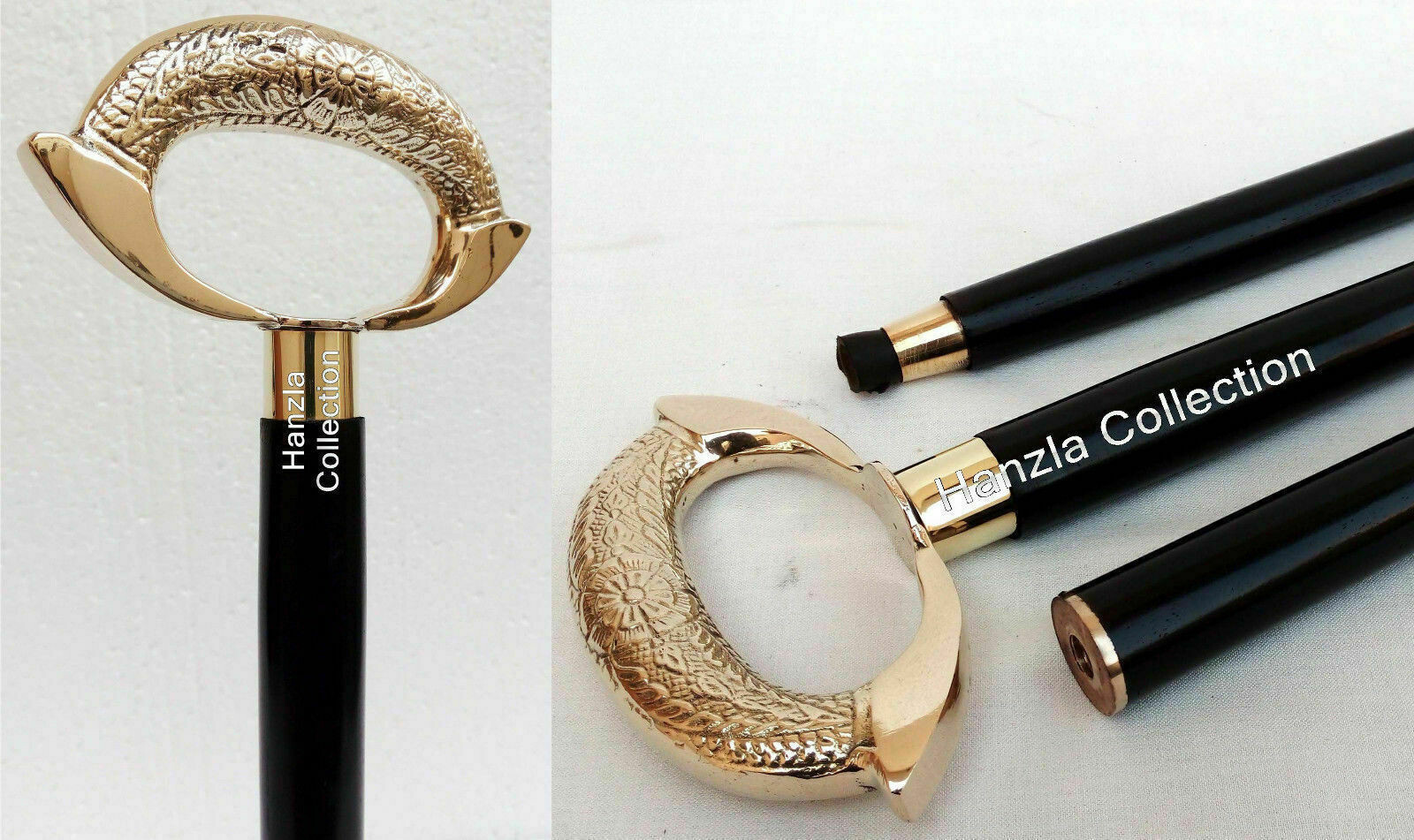 Solid Brass Steapunk Ring Head Handle Vintage Loo… - image 2