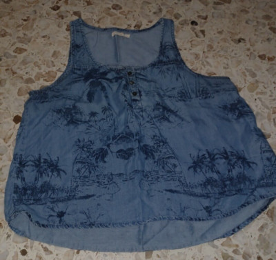 Life in Progress Women's Summer Blouse/Tank Blue Medium