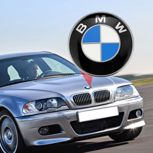 82MM+74MM Motorhaube Heckklappe Blau Abzeichen Für BMW Emblem Vorne+Hinten Badge - Bild 1 von 14