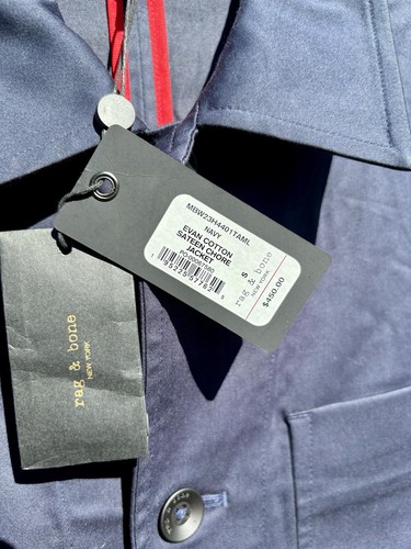 NWT $450 Rag & Bone Evan Cotton Sateen Chore Jacket Blue Sz S - Picture 4 of 8